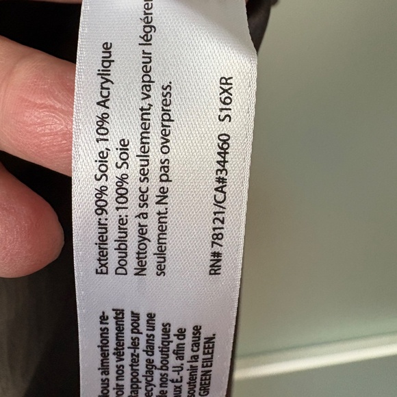 Eileen Fisher Silver Textured Silk open Front Duster-style Jacket Sz. L - Picture 4 of 7